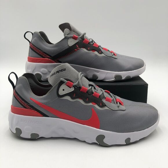 Nike Renew Element 55 Kid‎ 6Y Particle Gray Track Red Shoes CK4081-002 - Picture 2 of 10